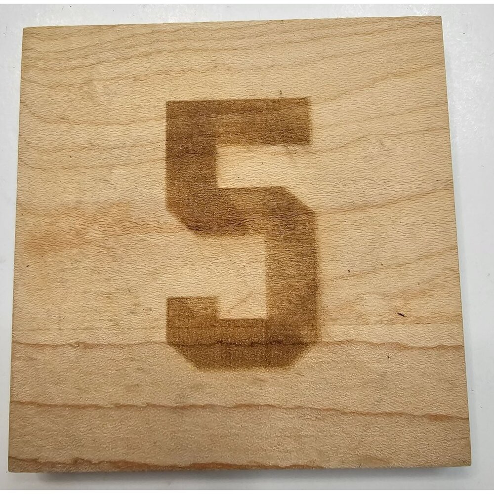 Rustic Wooden Number 5 Bottle Opener Doubles as Coaster 3.5" square